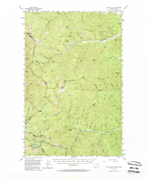 Cooper Gulch, Montana 1956 (1964) USGS Old Topo Map Reprint 15x15 ID Quad 267944