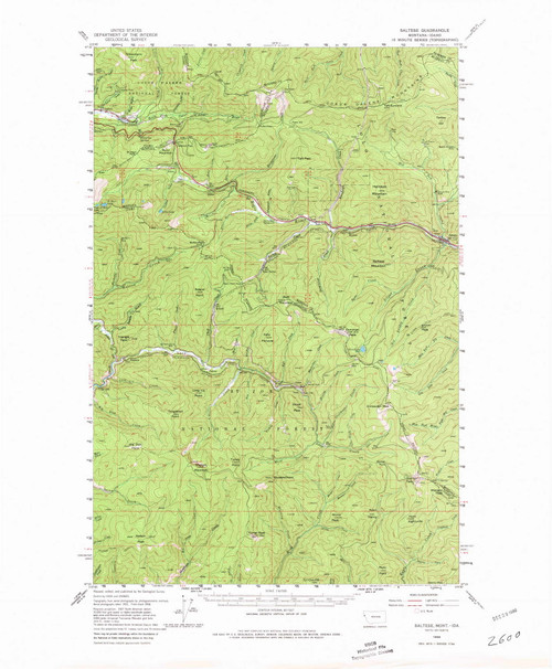 Saltese, Montana 1956 (1980) USGS Old Topo Map Reprint 15x15 ID Quad 268245