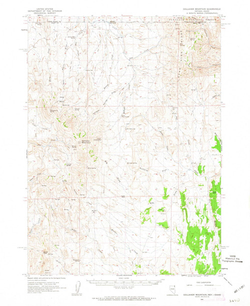 Gollaher Mountain, Nevada 1961 (1963) USGS Old Topo Map Reprint 15x15 ID Quad 320942