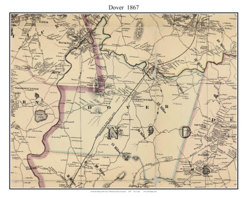 Dover Massachusetts 1867 Old Town Map Custom Print - Boston Environs - Norfolk  Co.