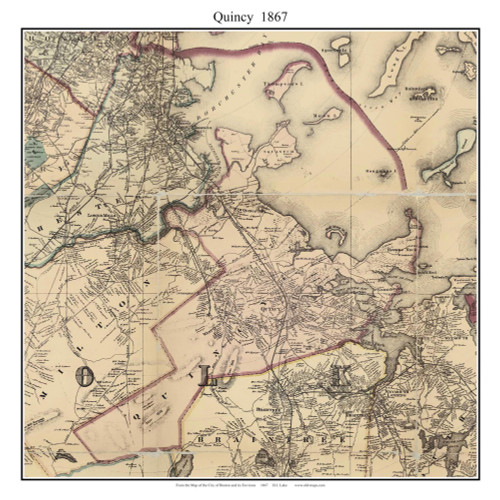 Quincy Massachusetts 1867 Old Town Map Custom Print - Boston Environs - Norfolk  Co.