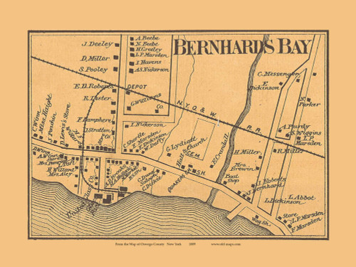 Bernhards Bay, Constantia, New York 1889 Old Town Map Custom Print - Oswego Co.