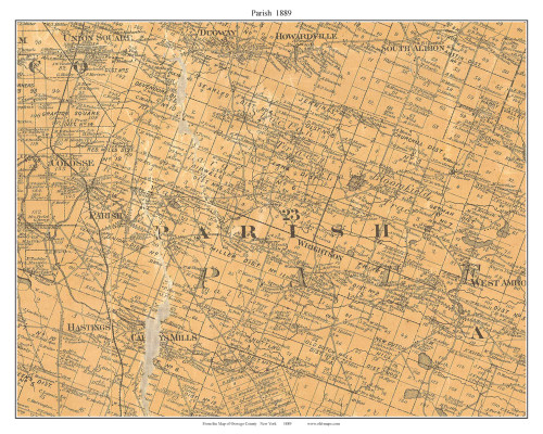 Parish, New York 1889 Old Town Map Custom Print - Oswego Co.
