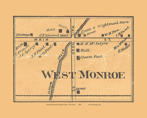 West Monroe Village, New York 1889 Old Town Map Custom Print - Oswego Co.