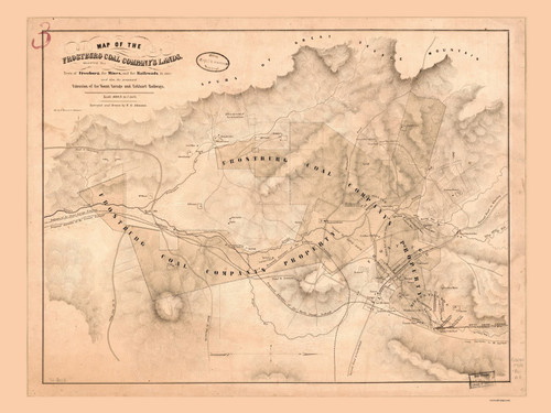 Frostburg 1860 - Atkinson - Old Map Reprint Maryland Cities