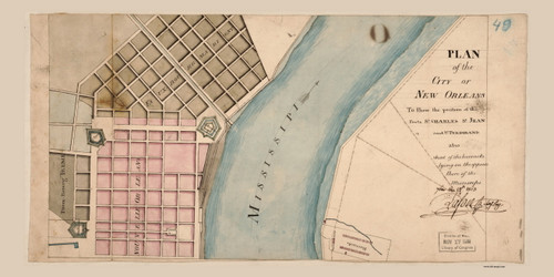 New Orleans 1813 - Old Map Reprint - Louisiana Cities