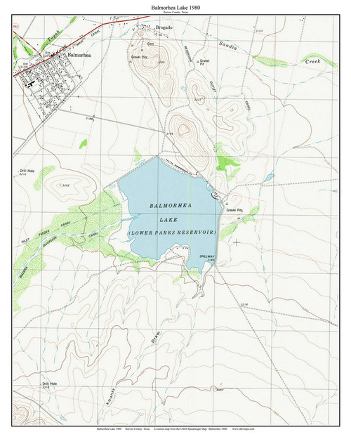 Balmorhea Lake 1980 - Custom USGS Old Topo Map - Texas