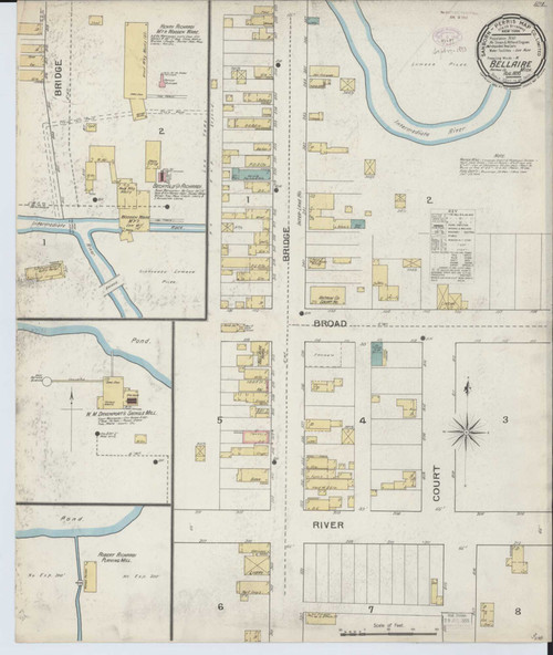 Bellaire Michigan 1893 - Fire Insurance Index - Old Map Reprint