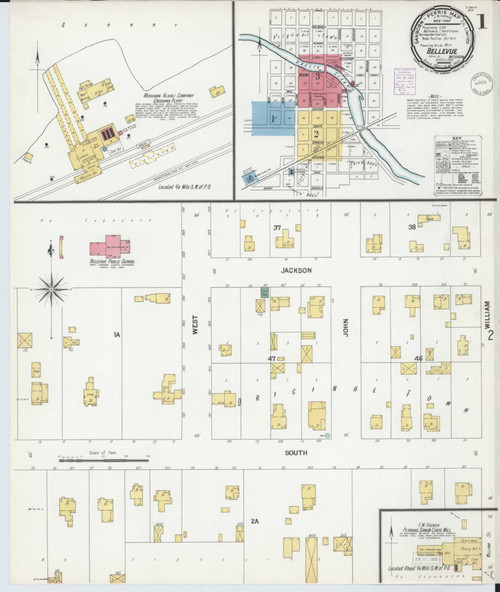 Bellevue Michigan 1901 - Fire Insurance Index - Old Map Reprint