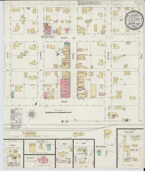 Burr Oak Michigan 1899 - Fire Insurance Index - Old Map Reprint