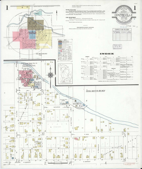 Centreville Michigan 1939 - Fire Insurance Index - Old Map Reprint