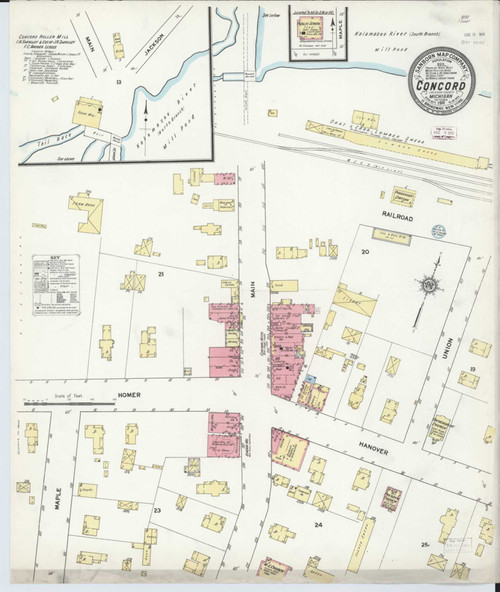 Concord Michigan 1911 - Fire Insurance Index - Old Map Reprint