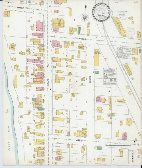 Croswell Michigan 1900 - Fire Insurance Index - Old Map Reprint