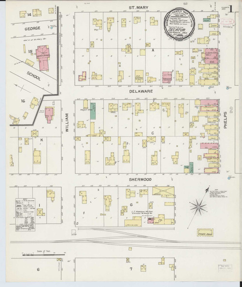 Decatur Michigan 1892 - Fire Insurance Index - Old Map Reprint