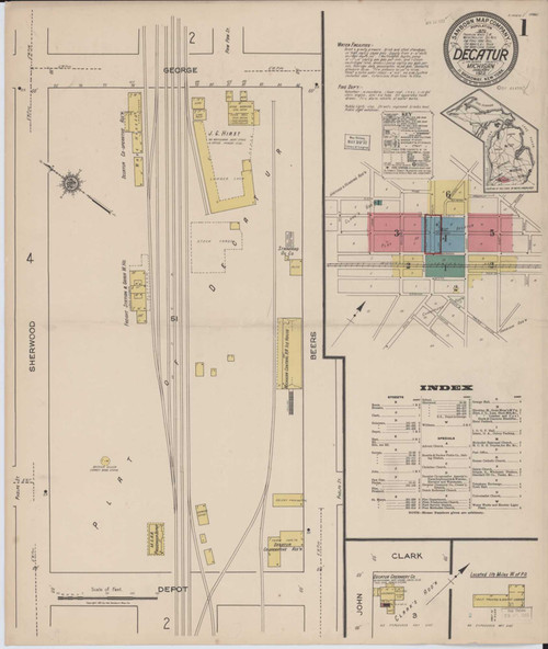 Decatur Michigan 1922 - Fire Insurance Index - Old Map Reprint