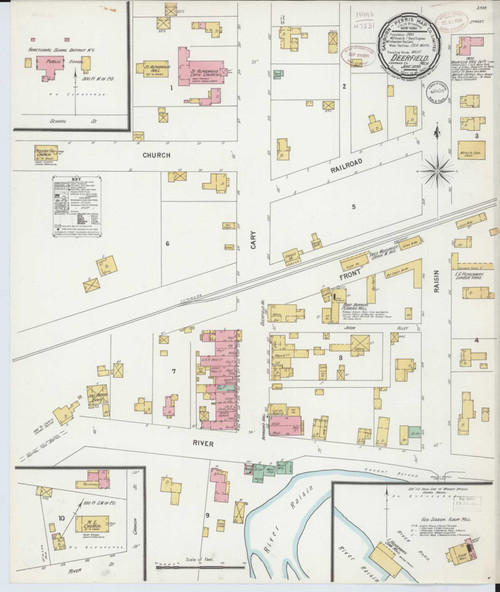 Deerfield Michigan 1899 - Fire Insurance Index - Old Map Reprint