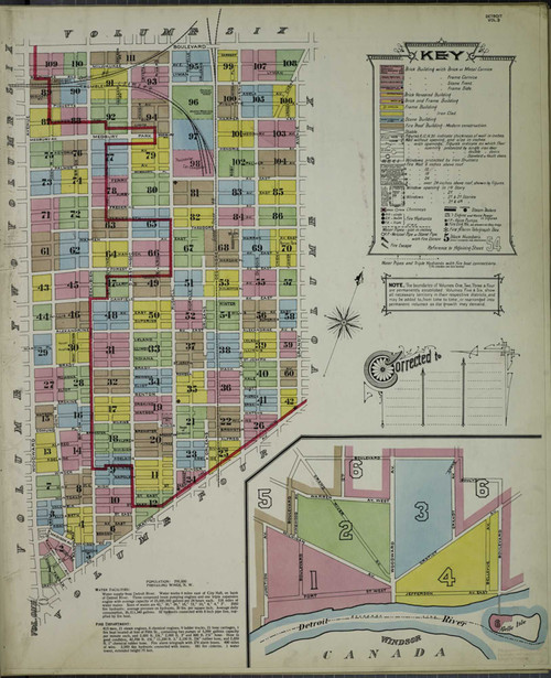 Detroit Michigan 1897 V3 - Fire Insurance Index - Old Map Reprint