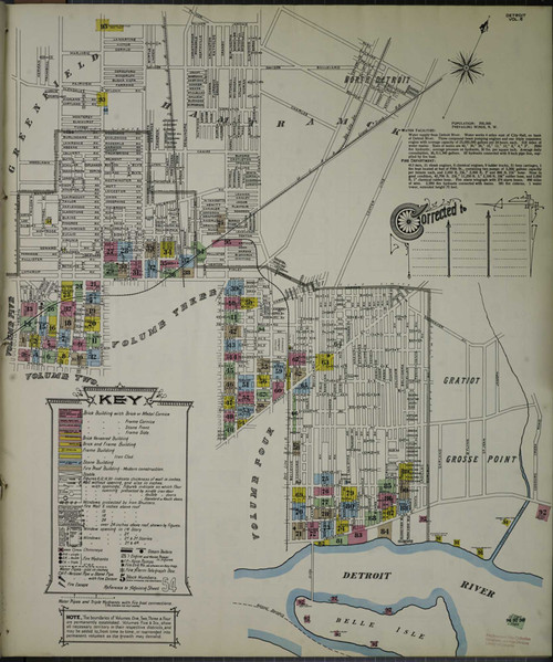 Detroit Michigan 1897 V6 - Fire Insurance Index - Old Map Reprint