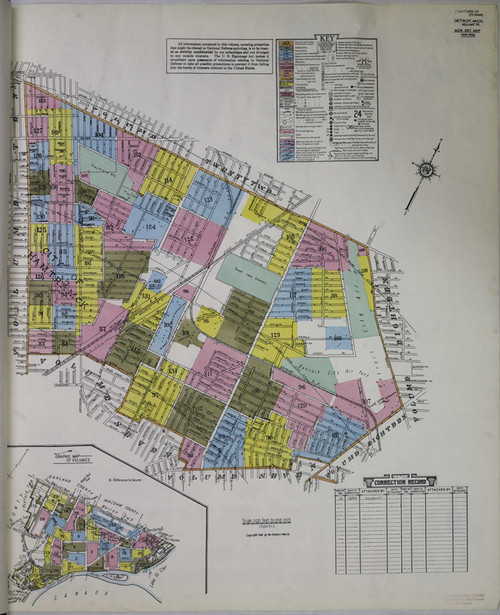 Detroit Michigan 1950 V7A - Fire Insurance Index - Old Map Reprint