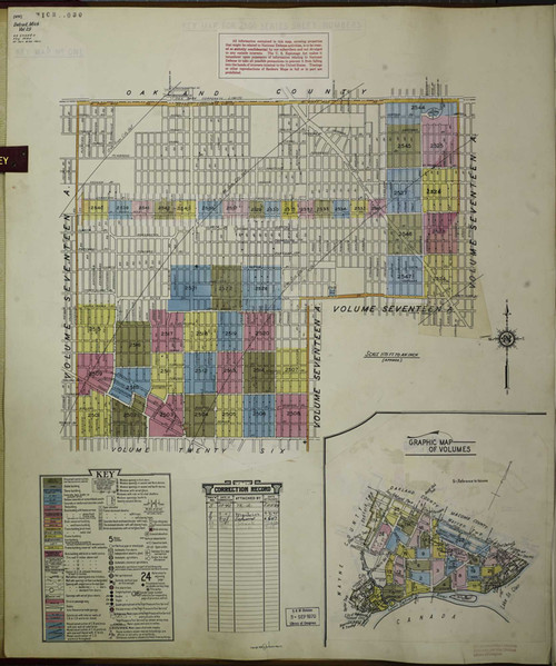 Detroit Michigan 1950 V25 - Fire Insurance Index - Old Map Reprint