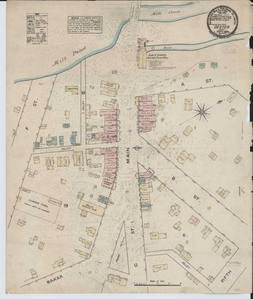 Dexter Michigan 1884 - Fire Insurance Index - Old Map Reprint