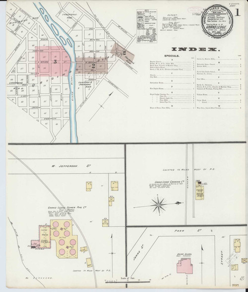 Grand Ledge Michigan 1892 - Fire Insurance Index - Old Map Reprint
