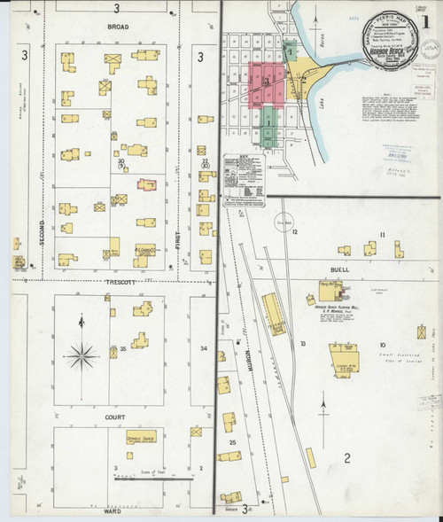 Harbor Beach Michigan 1900 - Fire Insurance Index - Old Map Reprint