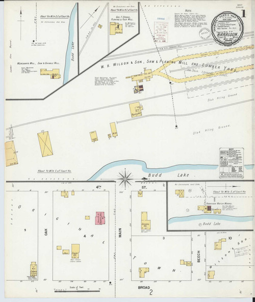 Harrison Michigan 1900 - Fire Insurance Index - Old Map Reprint