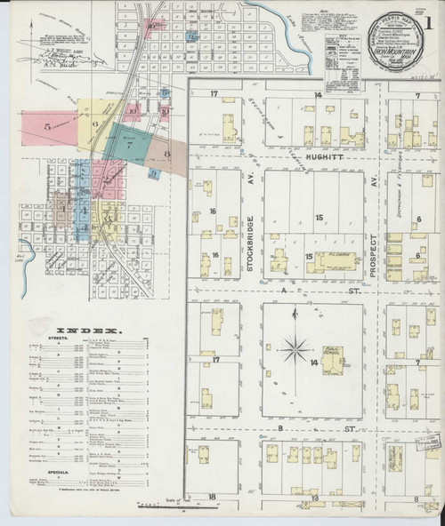 Iron Mountain Michigan 1891 - Fire Insurance Index - Old Map Reprint