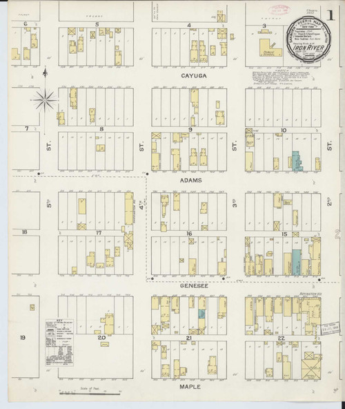 Iron River Michigan 1892 - Fire Insurance Index - Old Map Reprint