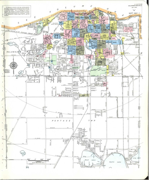 Kalamazoo Michigan 1958 V2 - Fire Insurance Index - Old Map Reprint