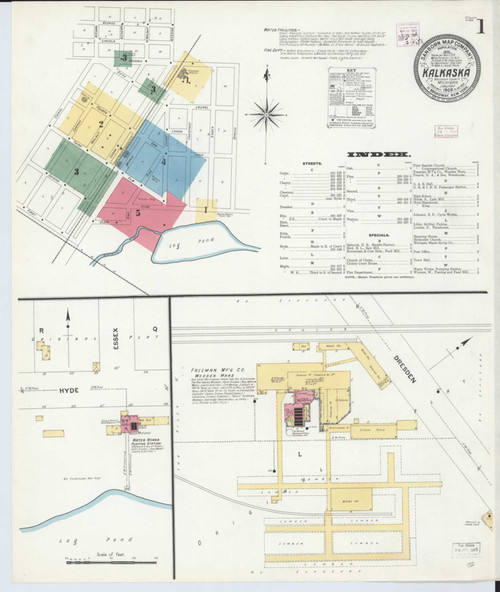 Kalkaska Michigan 1909 - Fire Insurance Index - Old Map Reprint