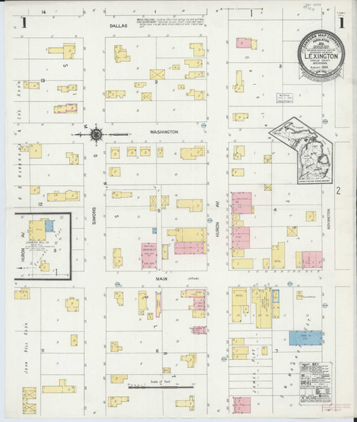 Lexington Michigan 1924 - Fire Insurance Index - Old Map Reprint