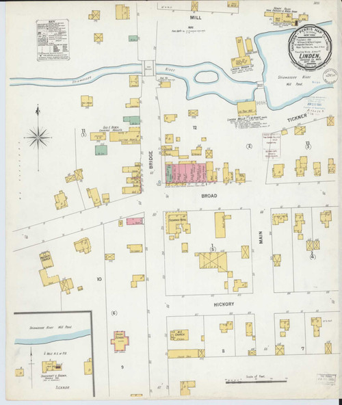 Linden Michigan 1900 - Fire Insurance Index - Old Map Reprint