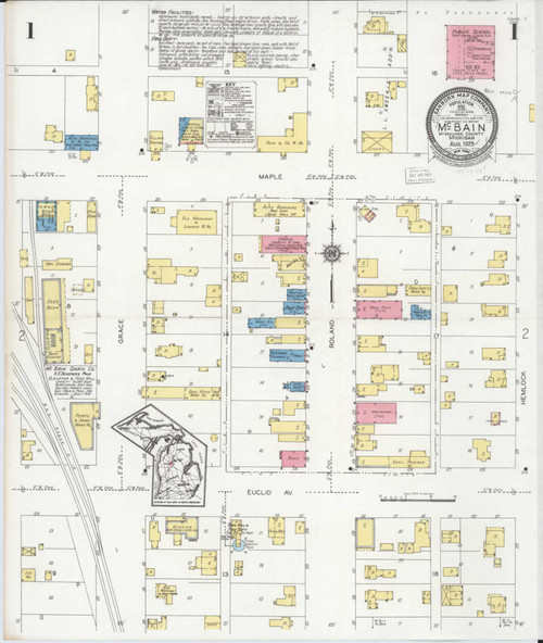 Mcbain Michigan 1929 - Fire Insurance Index - Old Map Reprint