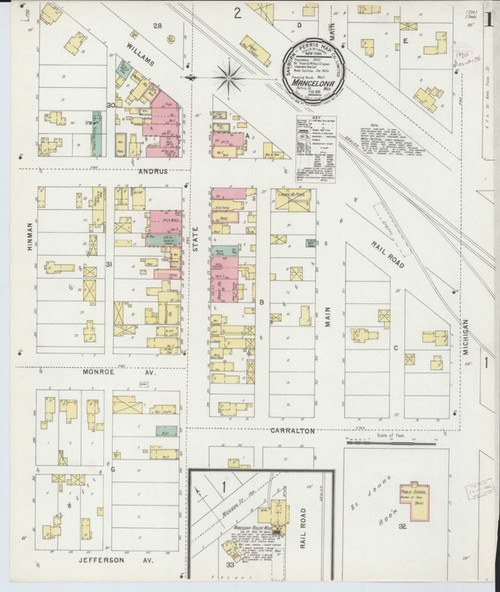 Mancelona Michigan 1896 - Fire Insurance Index - Old Map Reprint