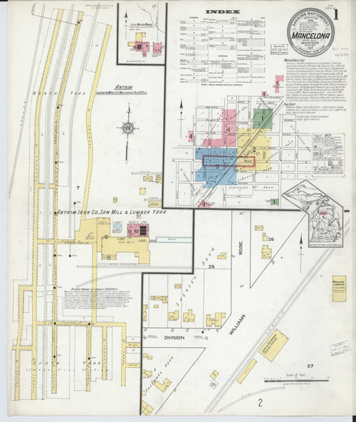 Mancelona Michigan 1917 - Fire Insurance Index - Old Map Reprint