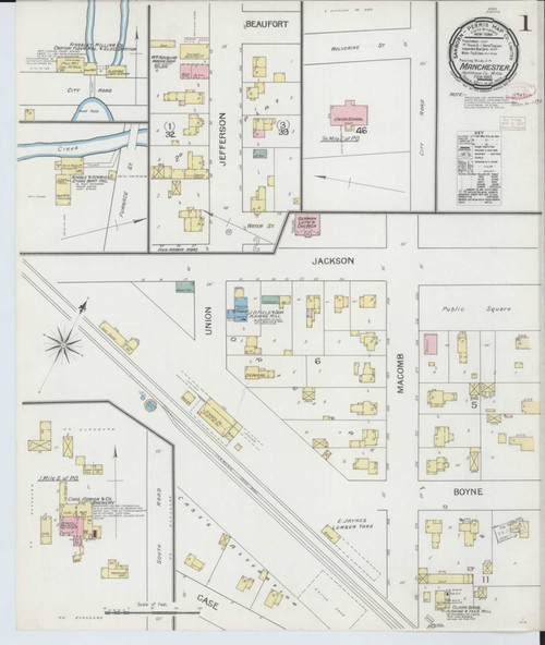 Manchester Michigan 1893 - Fire Insurance Index - Old Map Reprint