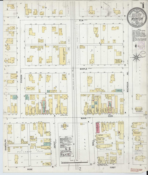 Manton Michigan 1902 - Fire Insurance Index - Old Map Reprint