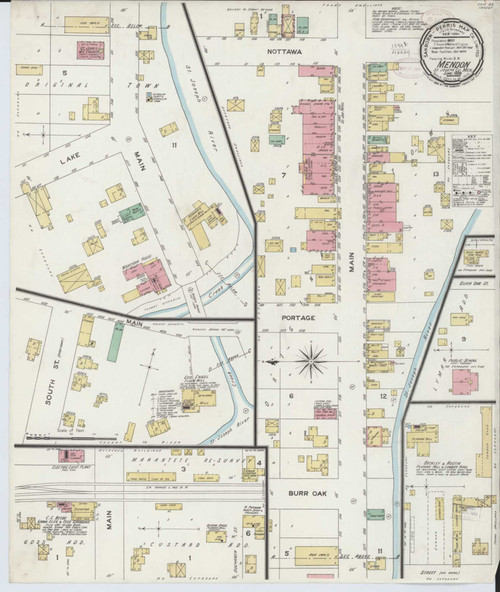 Mendon Michigan 1899 - Fire Insurance Index - Old Map Reprint
