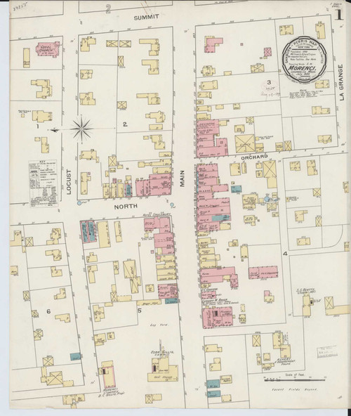 Morenci Michigan 1893 - Fire Insurance Index - Old Map Reprint