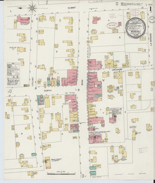 Morenci Michigan 1899 - Fire Insurance Index - Old Map Reprint
