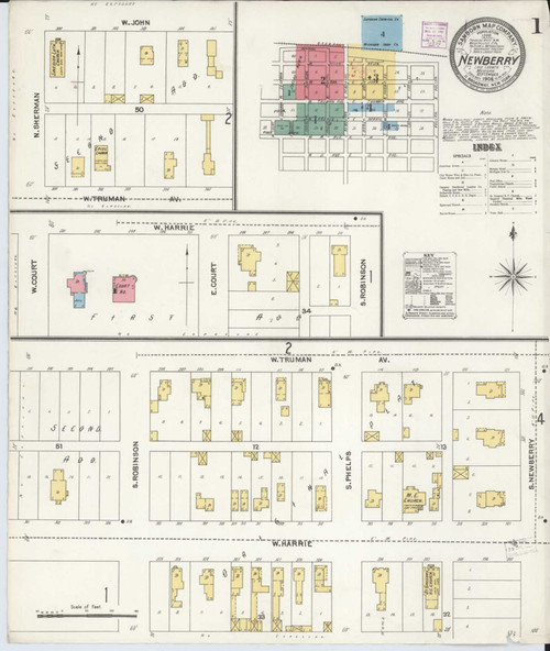 Newberry Michigan 1906 - Fire Insurance Index - Old Map Reprint