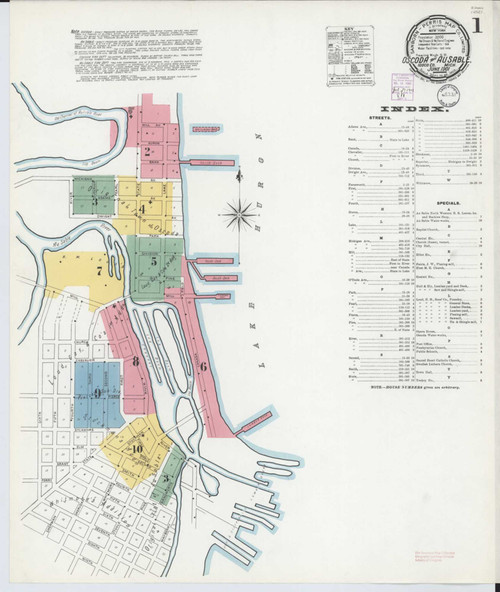 Oscoda Michigan 1901 - Fire Insurance Index - Old Map Reprint