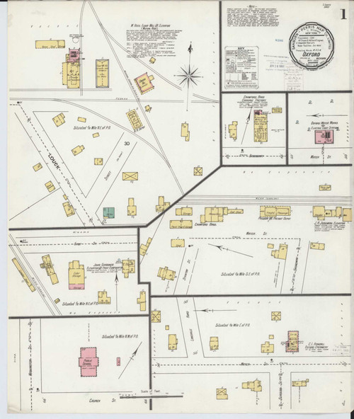 Oxford Michigan 1900 - Fire Insurance Index - Old Map Reprint