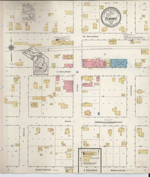 Pewamo Michigan 1918 - Fire Insurance Index - Old Map Reprint