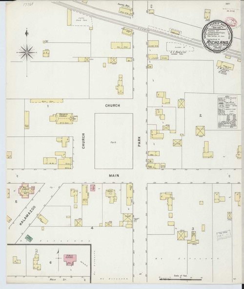 Richland Michigan 1895 - Fire Insurance Index - Old Map Reprint