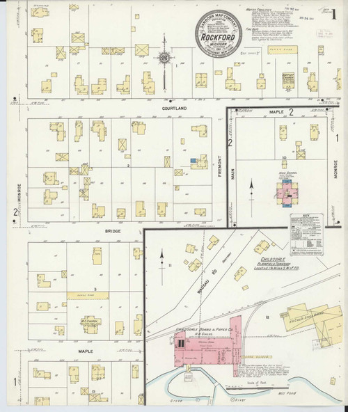 Rockford Michigan 1911 - Fire Insurance Index - Old Map Reprint