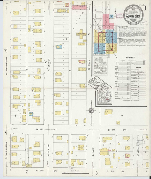 Royal Oak Michigan 1916 - Fire Insurance Index - Old Map Reprint