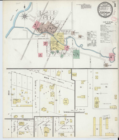Sebewaing Michigan 1895 - Fire Insurance Index - Old Map Reprint